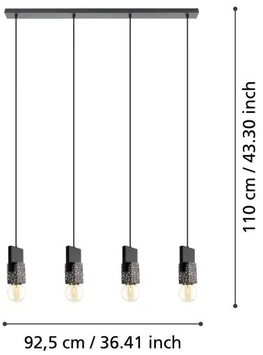 Eglo 99532 - Závesný luster LOBATIA 4xE27/40W/230V