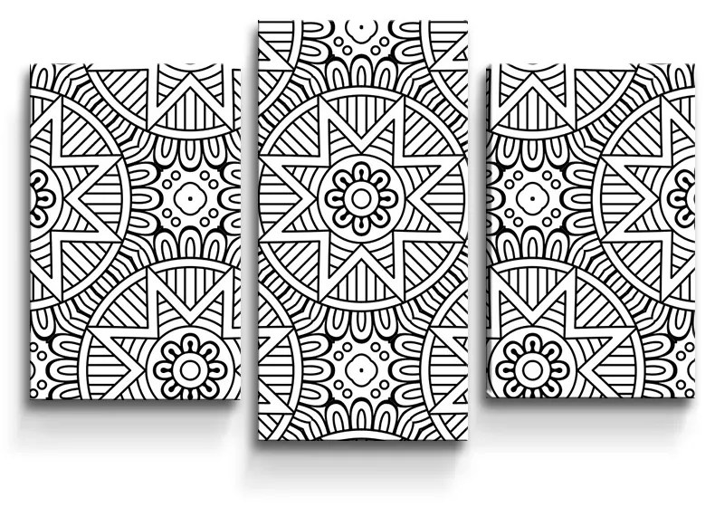 Sablio Obraz - 3-dílný Hviezdy mehendi - 75x50 cm