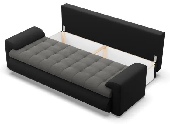 Trojmiestna rozkladacia sedačka FORESTA tmavosivá / čierna