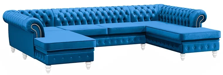 PROXIMA.store - Luxusná sedačka CHESTERFIELD LONG U FARBA NÔH: čierna, DRUH LÁTKY: TORRE - 17, FARBA OZDOBNÝCH ŠPENDLÍKOV: barok