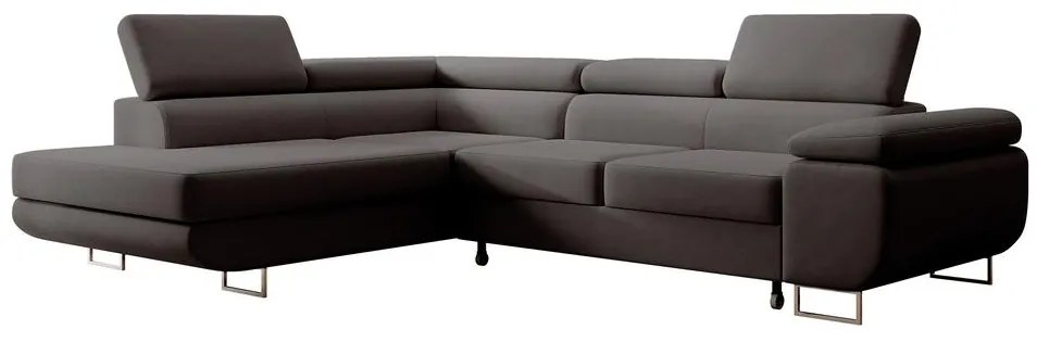 Rohová sedacia súprava Stiletto (L) (sivočierna svetlejšia + strieborná). Akcia -18%. Vlastná spoľahlivá doprava až k Vám domov. 1099708