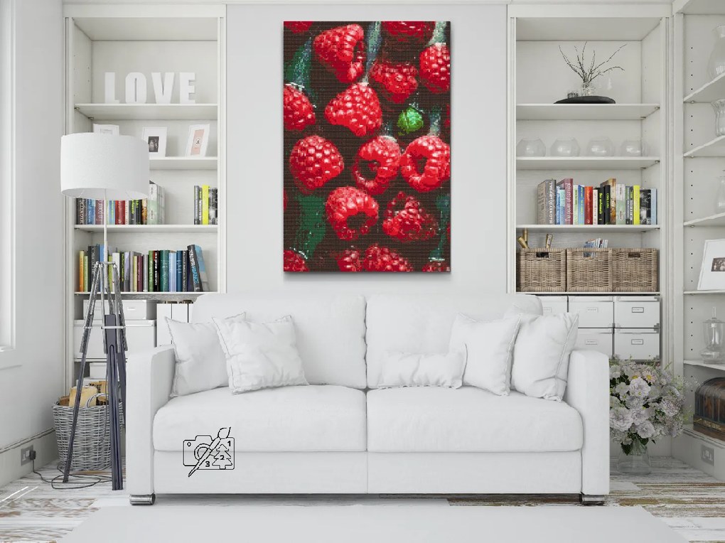 Gario Diamantové maľovanie Šťavnaté maliny Rozmery: 40 x 60 cm, Rámovanie: Iba zrolované plátno, Diamanty: Štvorcové