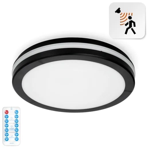 LED Kúpeľňové stropné svietidlo so senzorom LED/24W/230V pr. 30 cm čierna + DO