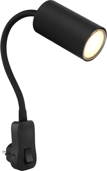 Globo 57911DPB - Nástenné bodové svietidlo do zásuvky ROBBY 1xGU10/35W/230V čierna