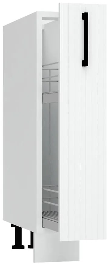 Skrinka do kuchyne  Kate d15 cargo + kôš biely hrášok