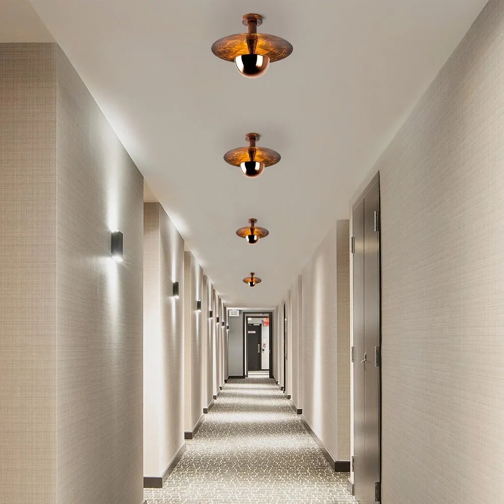 Stropné svietidlo v medenej farbe s kovovým tienidlom ø 38 cm Kurt – Opviq lights