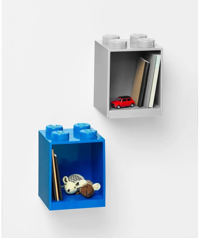 Detská modrá nástenná polica LEGO® Brick 4