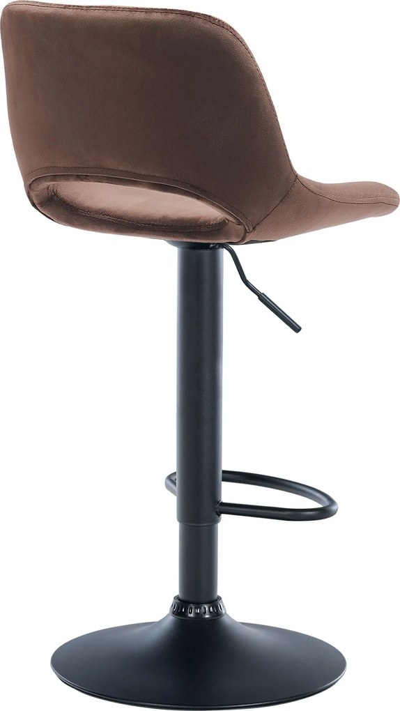 Barová stolička Camden - zamat, čierny rám - Hnedá
