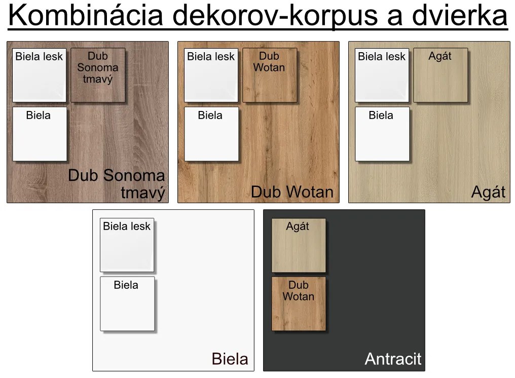 Nabytekmorava Vysoká kúpeľňová skrinka s košom K30 farba korpusu: Dub Wotan, farba dvierok: Bielé lamino