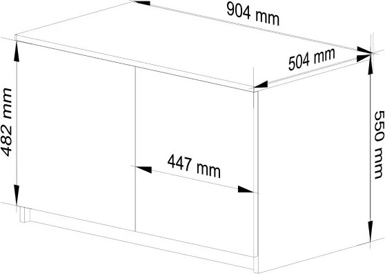 Nadstavec na skriňu S 90 biely, lesk 2D