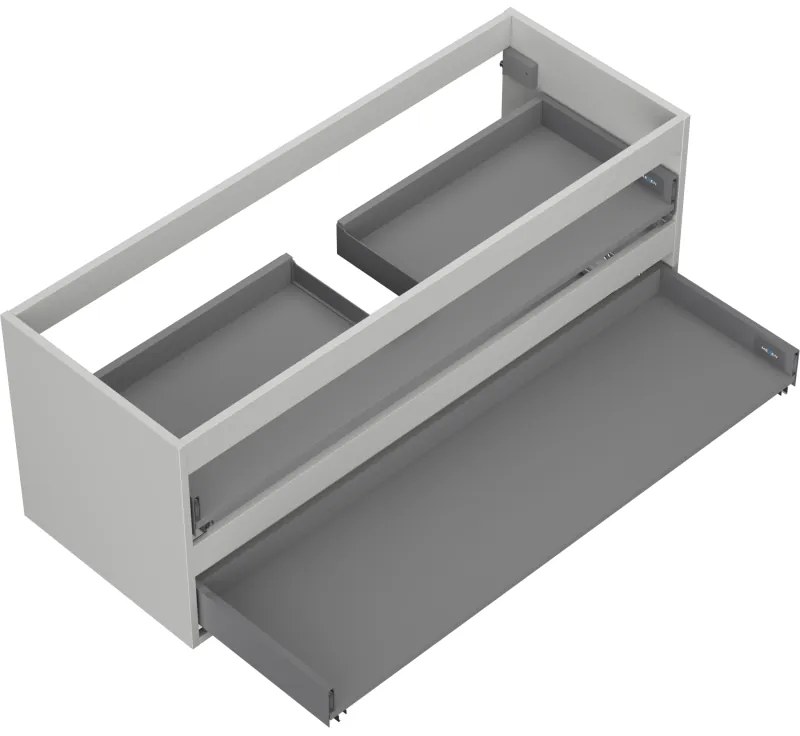 Mexen Box-A, závesná skrinka 120 cm, 2 zásuvky, matná sivá, 91AX0-1200-470-2-62