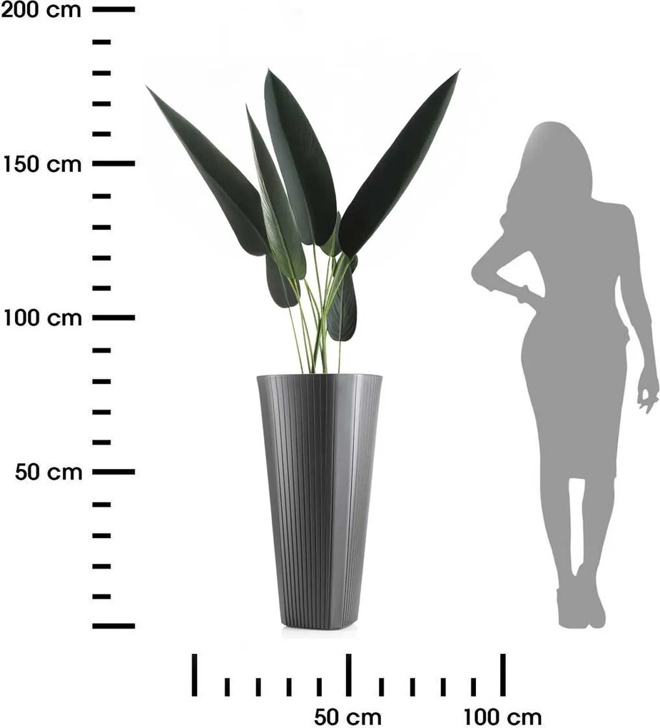 PLASTOVÝ KVETINÁČ MORA 39X81 CM ANTRACITOVÁ