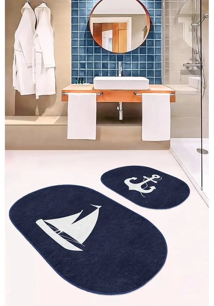 Modré kúpeľňové predložky v súprave 2 ks 60x100 cm – Mila Home