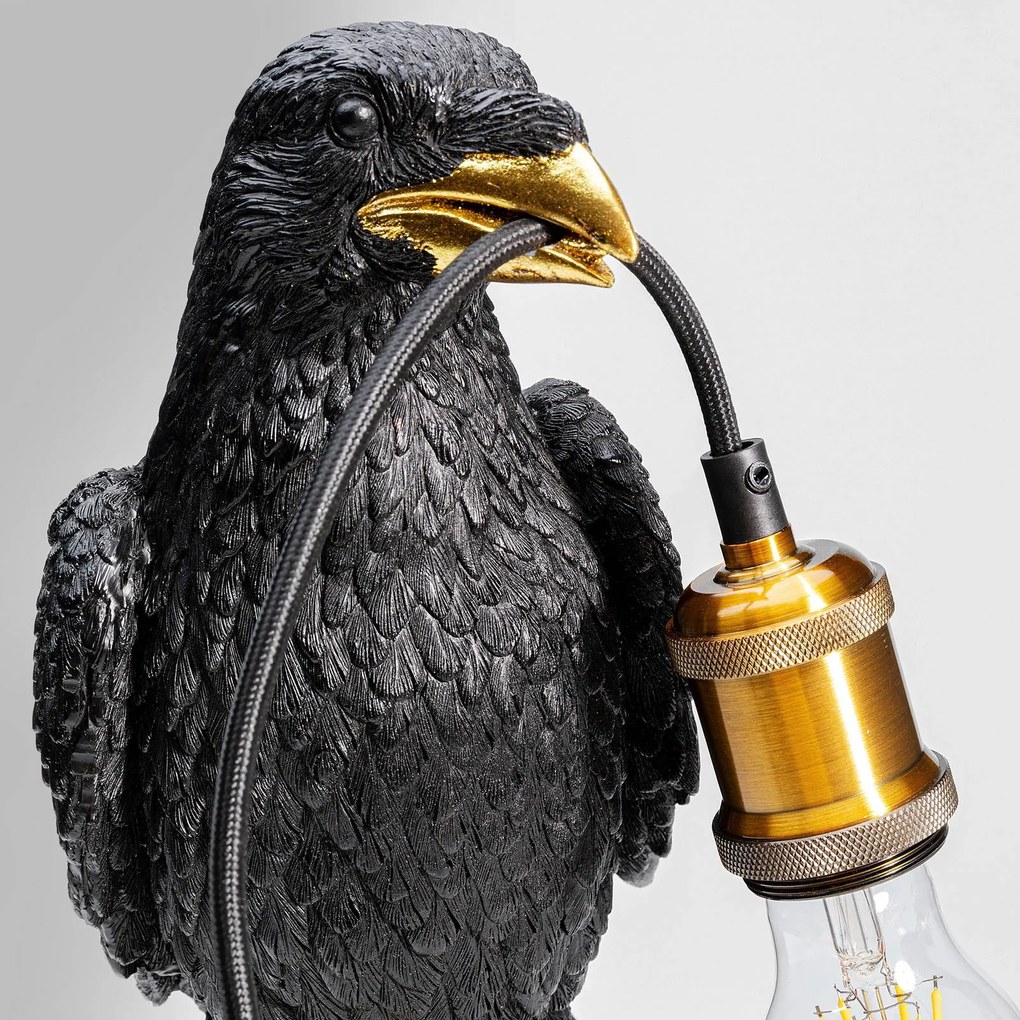 KARE Animal Sitting Crow stolná lampa v čiernej