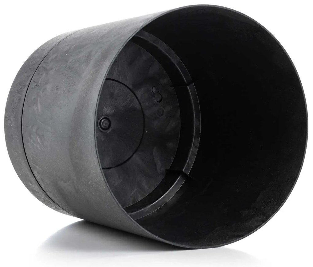 PLASTOVÝ KVETINÁČ AZALEA 17,5X18,5 CM IMITÁCIA BETÓNU ČIERNA