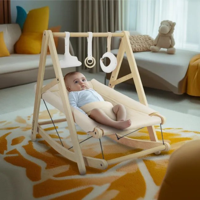 Detské hojdacie kreslo Moon 45 béžové