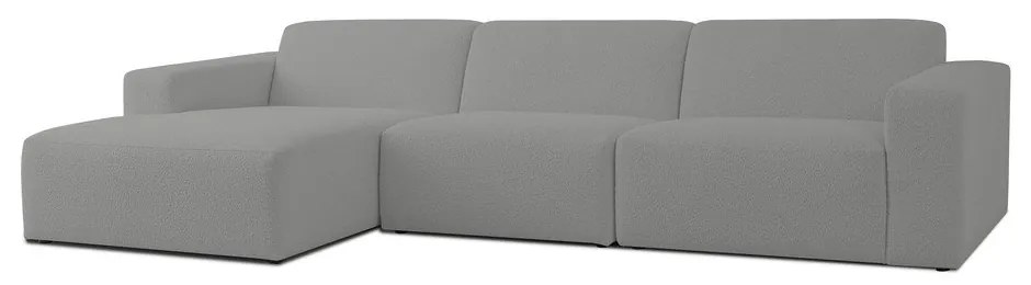 Sivá rohová pohovka z textílie buklé (ľavý roh) Roxy – Scandic