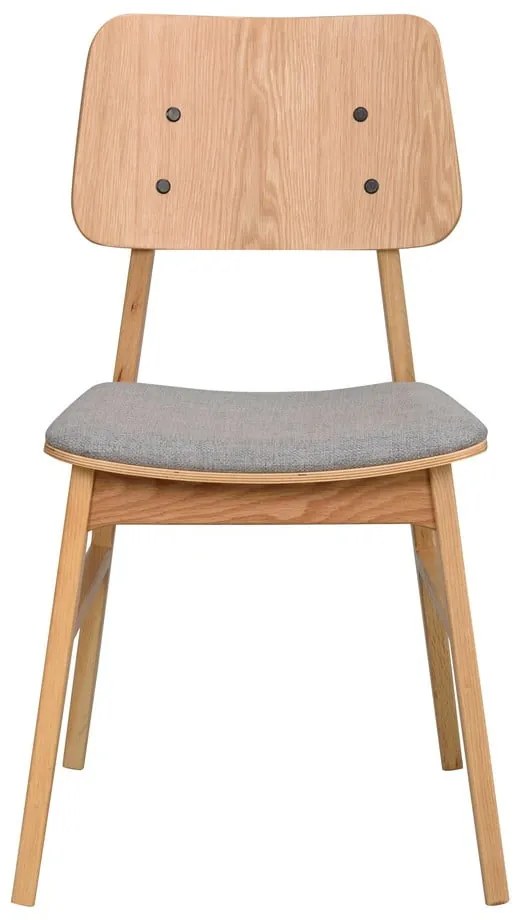 Svetlohnedá jedálenská stolička so svetlosivým sedákom Rowico Nagano