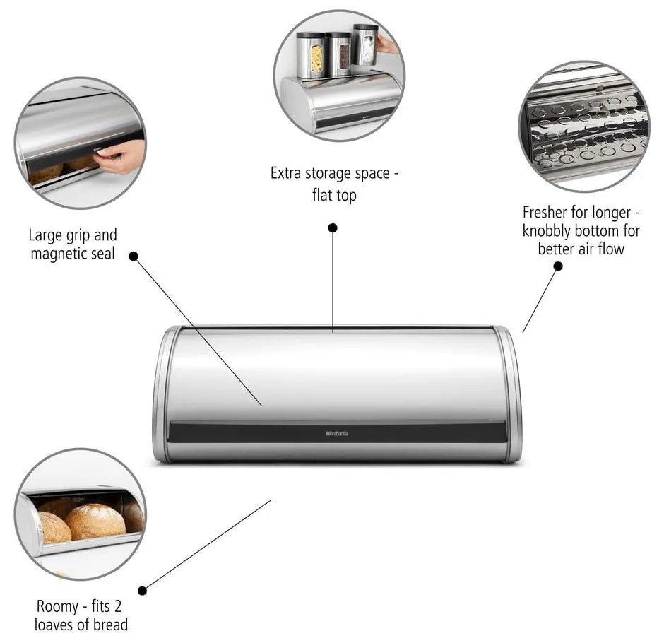 Oceľový chlebník Roll Top – Brabantia