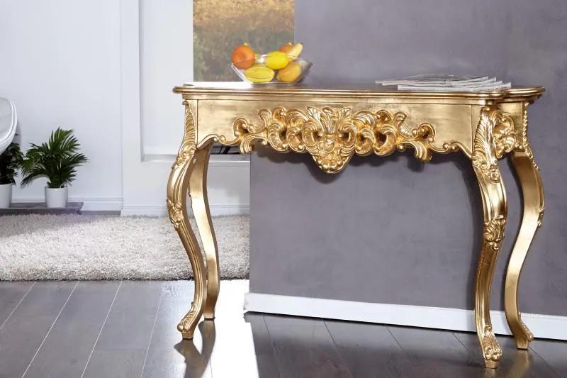 IIG -  Elegantná konzola VENICE 110 cm zlatý barokový dizajn
