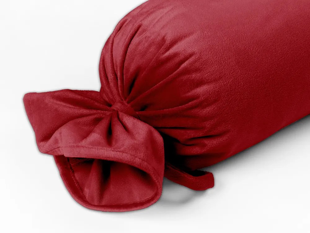 Biante Zamatový vankúš valec bonbon Velvet Prémium SVP-038 Sýto červený 15x100 cm