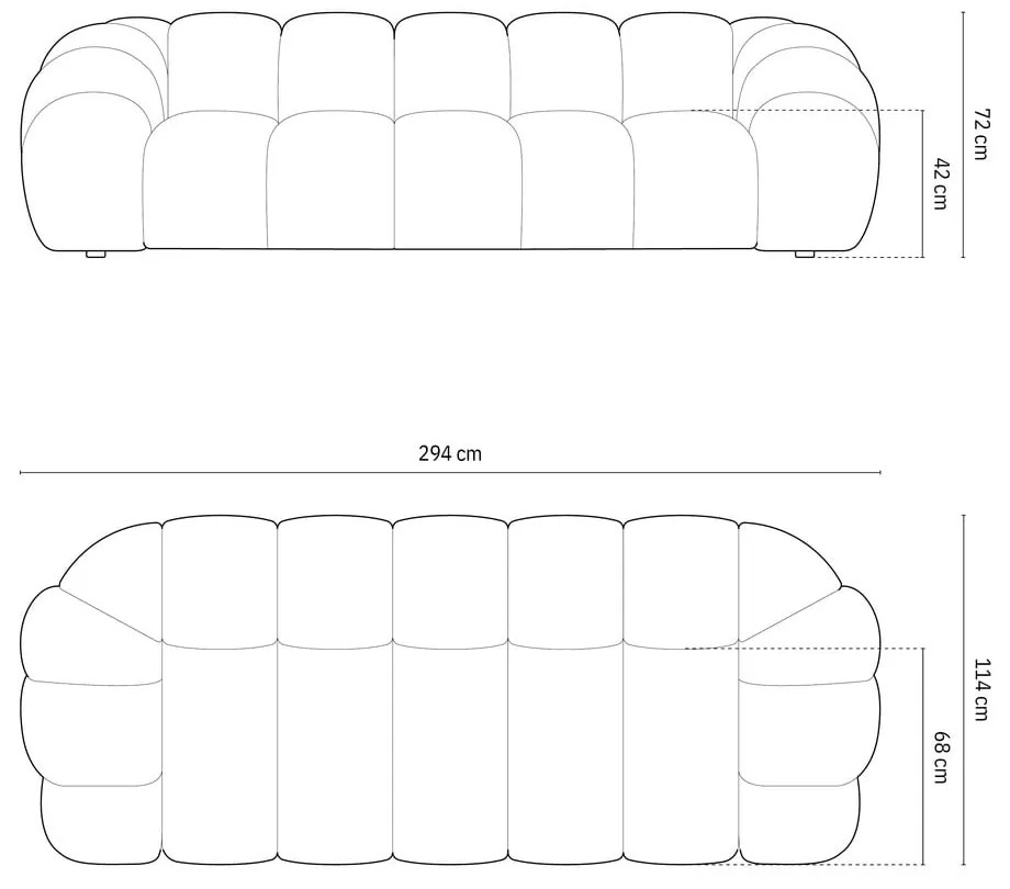 Svetlosivá pohovka 294 cm Diana – Micadoni