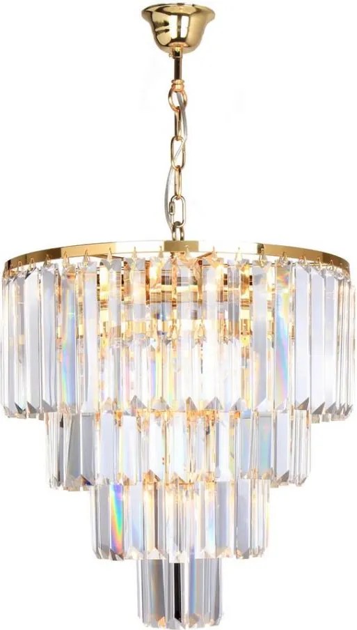 Zuma Line 17106/4+1-GLD - Krištáľový luster na reťazi AMEDEO 5xE14/40W/230V
