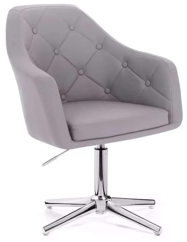 LuxuryForm DESIGN Kreslo ANDORA na striebornom kríži - sivé