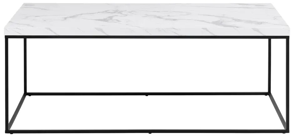 Konferenčný stolík Barossa 110 cm biely mramor/čierny