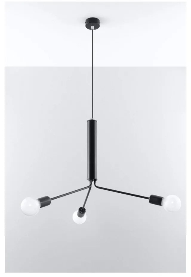 Čierne závesné svietidlo s kovovým tienidlom ø 74 cm Donato – Sollux