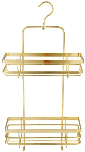 BISK Erga NIAGARA, závesná dvojitá polička, zlatá lesklá, ERG-08038