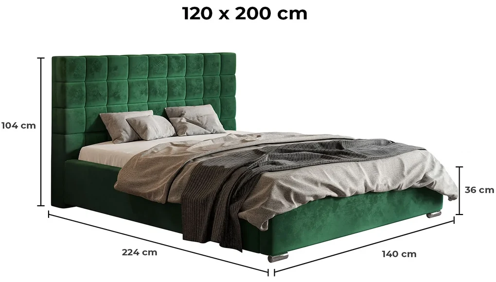PROXIMA.store - Moderná čalúnená posteľ NOOR ROZMER: 180 x 200 cm, FARBA NÔH: biela