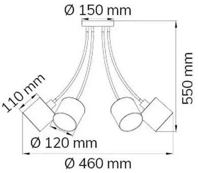 Wofi 9609.06.10.9000 - Luster na tyči CHARME 6xE14/40W/230V