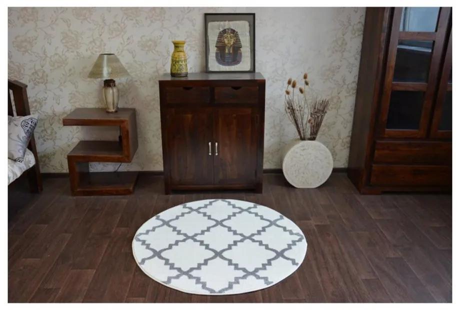 Kusový koberec Mira biely kruh 120cm