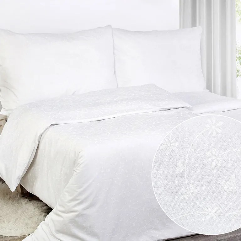 Goldea bavlnené posteľné obliečky - vzor 773 kvietky a motýle na bielom 140 x 220 a 70 x 90 cm
