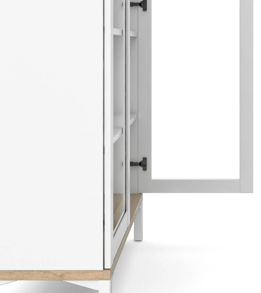 Biela/v prírodnej farbe vitrína v dekore duba 89x203x36 cm Roomers – Tvilum