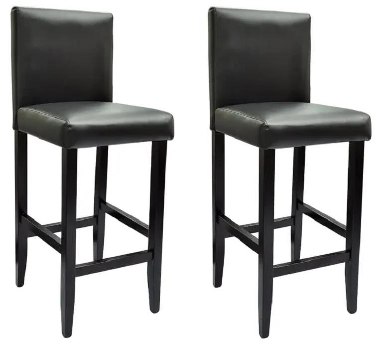 vidaXL Barové stoličky 2 ks, čierne, umelá koža | BIANO