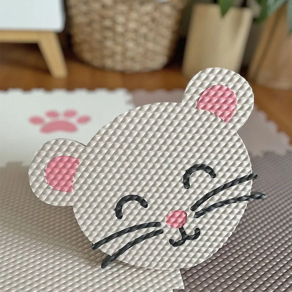 Penová puzzle podlaha na hranie do detskej izby MYŠKA A LABKA 9 dielov
