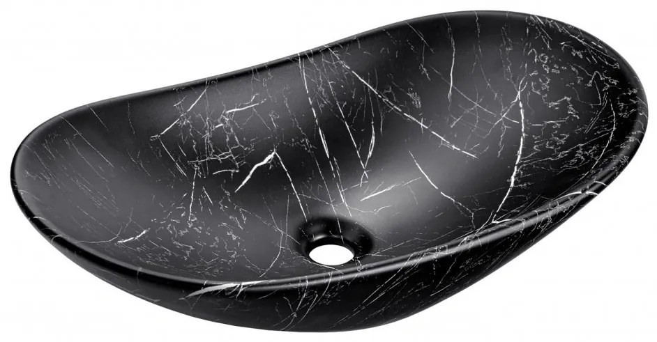 Umývadlo na dosku Lena MB2 61 cm čierny mramor
