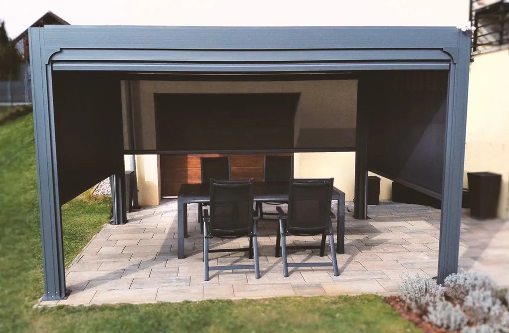 Bioklimatická pergola Noela antracit PREMIUM 3x4 m Farba lamiel: Antracit