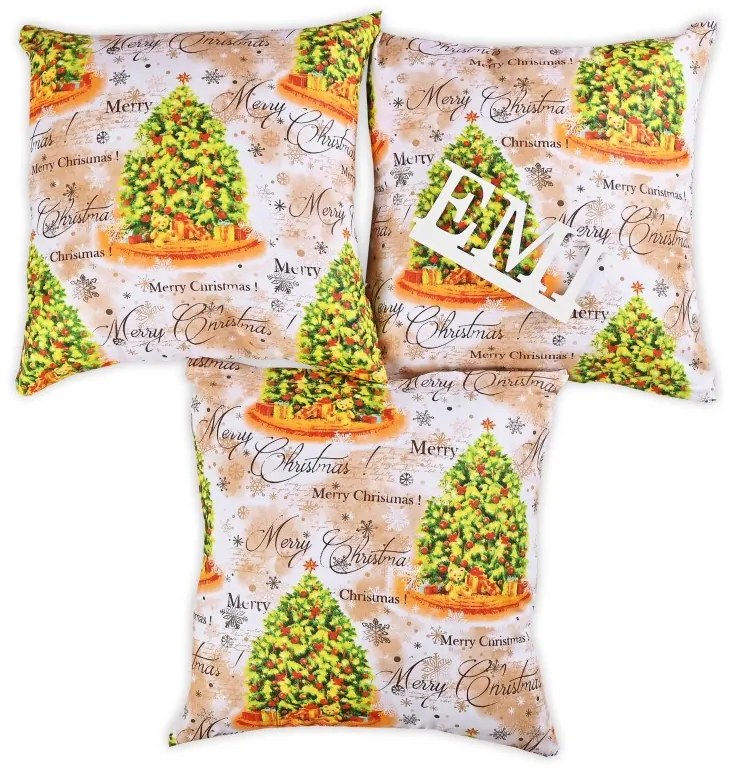 Vianočné obliečky na vankúše 40x40 cm Shasa set 3 ks EMI
