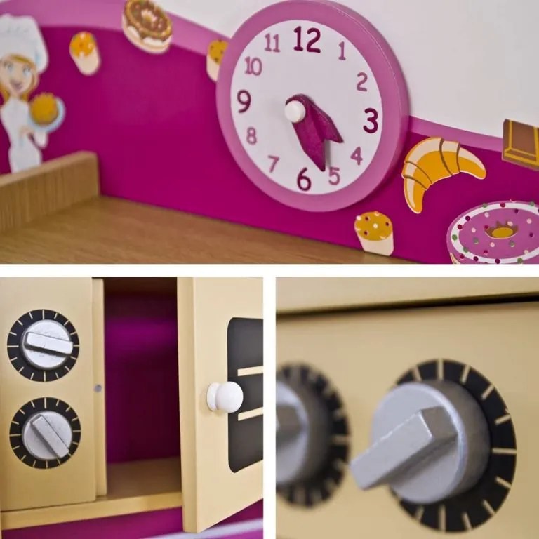 Detská kuchynka, drevená, 61 x 100 x 33 cm