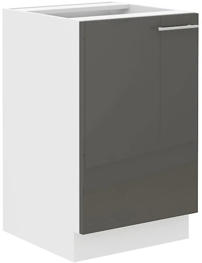 Kuchynská skrinka Lara 50zl 1f Bb Mdf Šedá lesk
