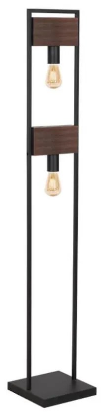 Klausen 107002 - Stojacia lampa HARD 2xE27/11W/230V drevo/čierna