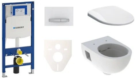 Cenovo zvýhodnený závesný WC set Geberit do ľahkých stien / predstenová montáž + WC Geberit Selnova SIKOGES3S8, 1 ks