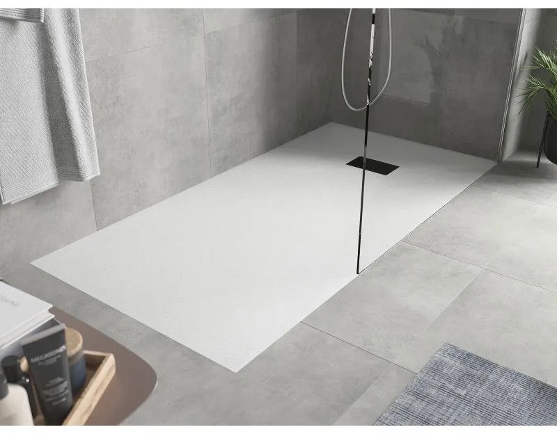 Mexen Hugo, obdĺžniková sprchová vanička SMC 170 x 90 cm, biela, čierna krytka, 42109017-B