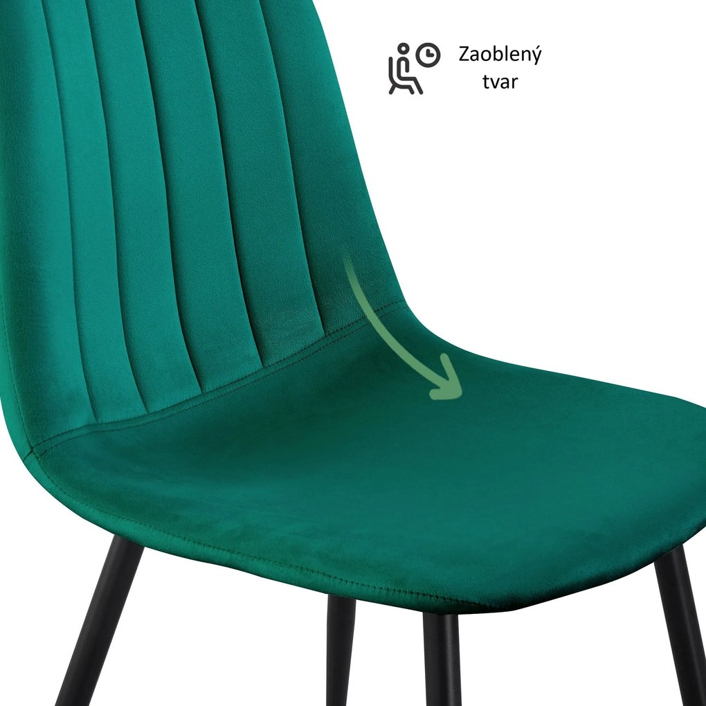 Čalouněná jídelní židle Lumo lahvově zelená