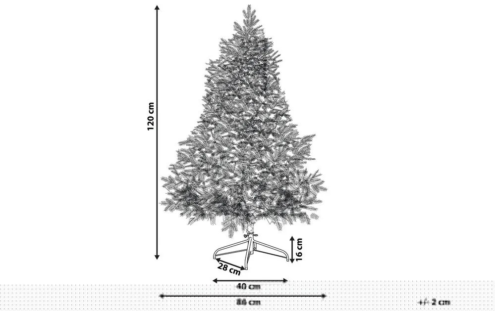 Vianočný stromček 120 cm Truett (zelená) (s osvetlením). Vlastná spoľahlivá doprava až k Vám domov. 1076066