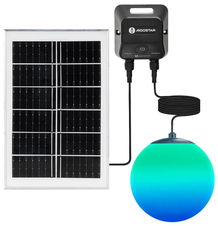 Aigostar B.V. Aigostar-LED RGBW Solárny luster MESH 20W/3,7V 4000 mAh 2700K-6500K IP65 pr. 20 cm S1030233X
