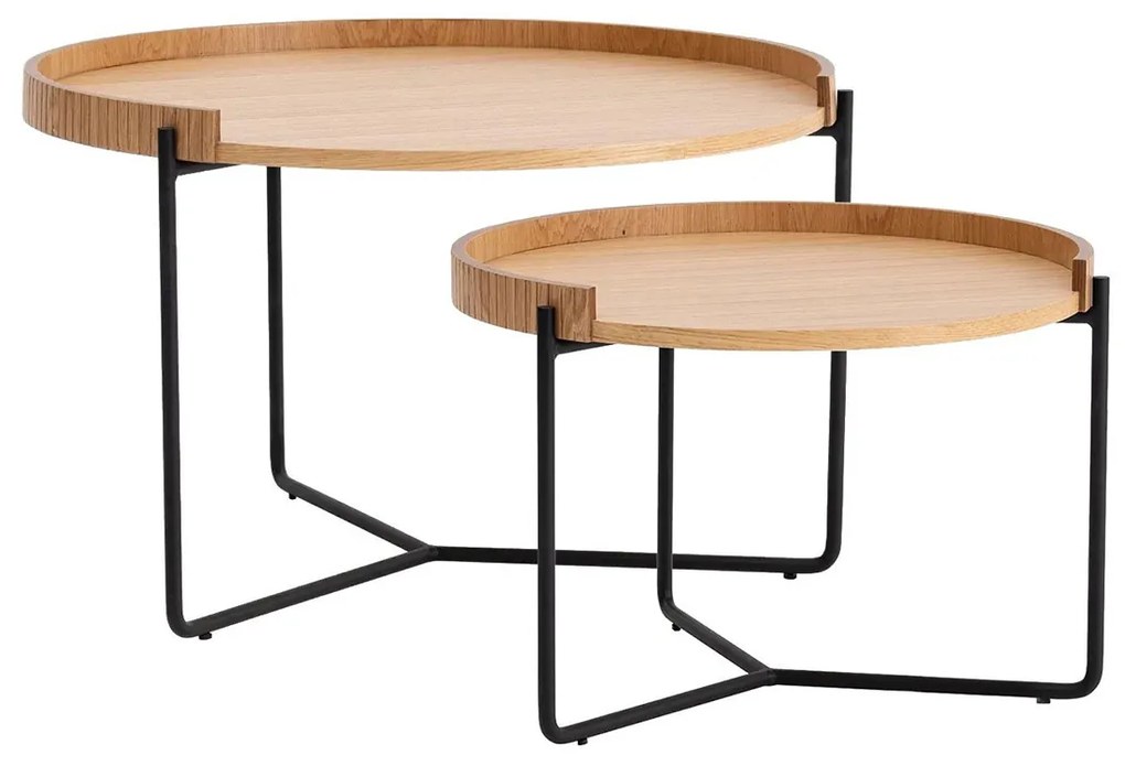 Odkladací stolík Mandy Natural, 2 ks